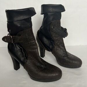 Henry Beguelin brown slouch leather boots